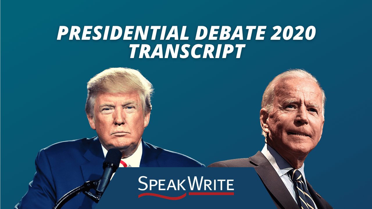 Presidential Debate 2020 Transcripts October 7